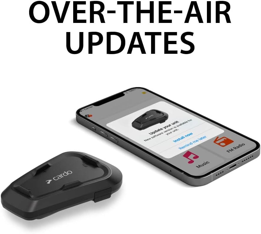 Cardo Systems Spirit Motorcycle Bluetooth Communication Headset, 2-Way Bluetooth, Thin 32mm Speakers, Waterproof, Universal Connectivity - Single Pack